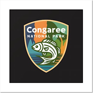 Congaree National Park South Carolina Fishing Emblem Posters and Art